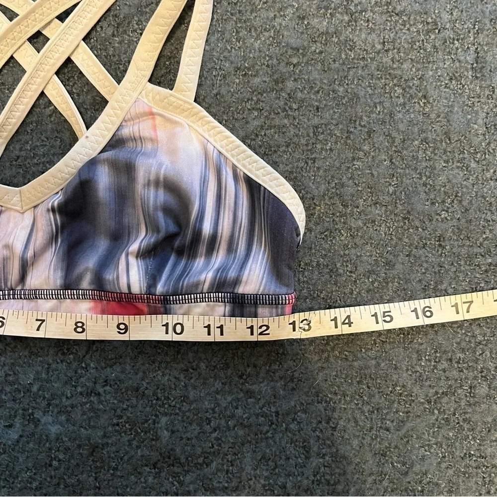 Rare Lululemon Run‎ Round Bra Mirage Deep Indigo White Yoga Athletic Gym Size 8
